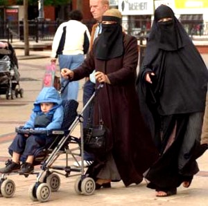 Muslim women with child