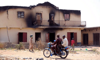 A burnt home in Nigeria